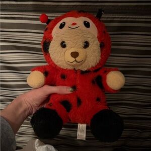 Red Ladybug Plush Bear Kids Toy - Soft Cuddly Stuffed Animal